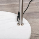 Lampada da Terra ad Arco con Paralume E27 94x30x130-180 cm in Metallo e Metallo Bianco