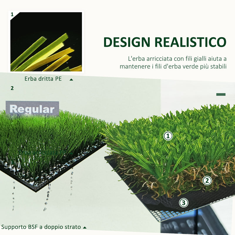 Erba Sintetica per Giardino 40 mm 4x1m Verde