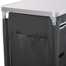 Mobile da Campeggio 3 Mensole 96x49,5x104 cm in Alluminio e Tessuto Oxford Grigio