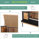 Conigliera Gabbia per Conigli 91,5x45x70 cm in Legno e Metallo Nero