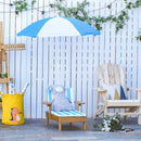 Lettino Prendisole per Bambini 90x59x53 cm con Ombrellone Azzurro e Bianco