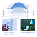 Lettino Prendisole per Bambini 90x59x53 cm con Ombrellone Azzurro e Bianco