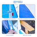 Lettino Prendisole per Bambini 90x59x53 cm con Ombrellone Azzurro e Bianco