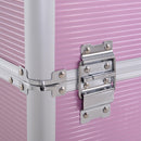 Trolley per Estetista Make Up Trucchi 36x23x58-103 cm in Alluminio Rosa