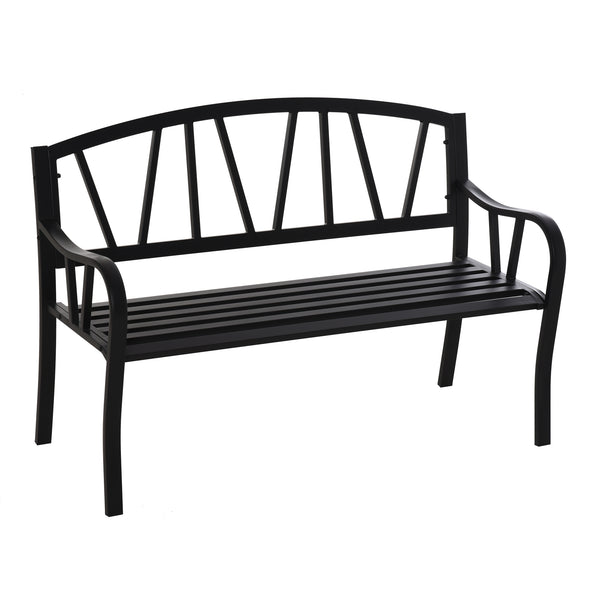 online Banc de jardin 2 places 128x56x86 cm en métal noir