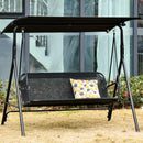Dondolo 3 Posti da Giardino 172x110x155 cm in Metallo e Textilene Nero