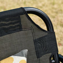 Dondolo 3 Posti da Giardino 172x110x155 cm in Metallo e Textilene Nero