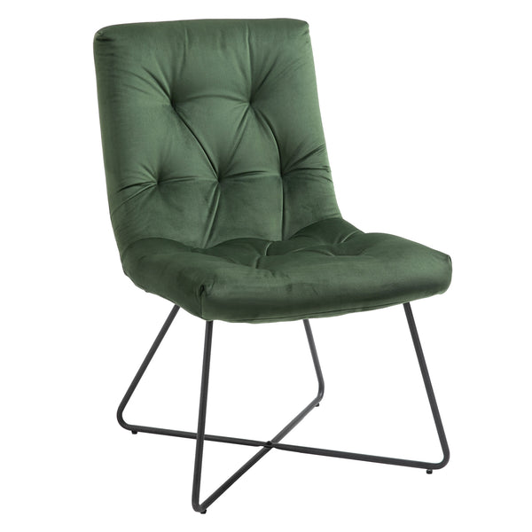 sconto Chaise rembourrée 55x75x90 cm en tissu vert