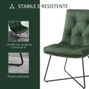 Sedia Imbottita 55x75x90 cm in Tessuto Verde