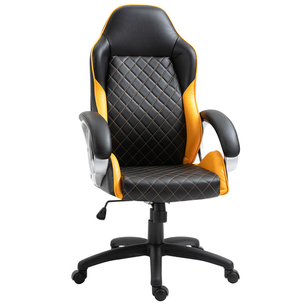 prezzo Fauteuil de jeu inclinable et pivotant en similicuir noir et orange