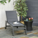 Lettino Prendisole da Giardino 72x168x102 cm in Alluminio e Textilene Grigio