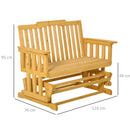 Panchina 2 Posti a Dondolo da Giardino 124x76x95 cm in  Legno