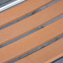 Set Tavolo e 4 Sedie da Giardino in Alluminio Effetto Legno