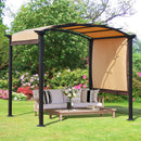 Pergola da Giardino 295x245x250 cm in Metallo e Poliestere Cachi