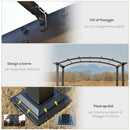 Pergola da Giardino 295x245x250 cm in Metallo e Poliestere Cachi