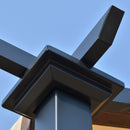 Pergola da Giardino 295x245x250 cm in Metallo e Poliestere Cachi