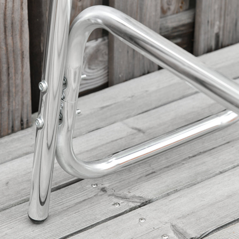 Set Tavolino Alto e 2 Sgabelli da Giardino in Alluminio e Acciaio