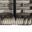 Set Tavolo e 6 Sedie da Giardino in Rattan con Cuscini Grigio