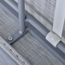 Set da Giardino Divano 2 Poltrone e Tavolino in Alluminio Grigio