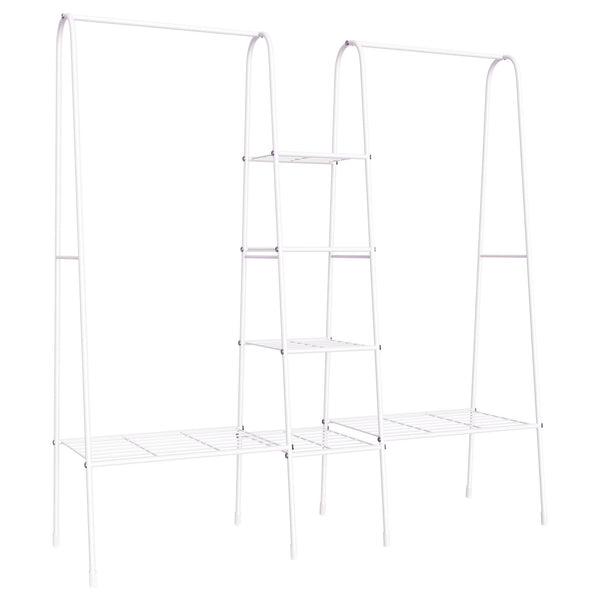 prezzo Portemanteau avec étagère 176x47x177 cm en métal blanc