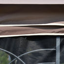Gazebo da Giardino 3x3m con Zanzariera in Metallo Caffè