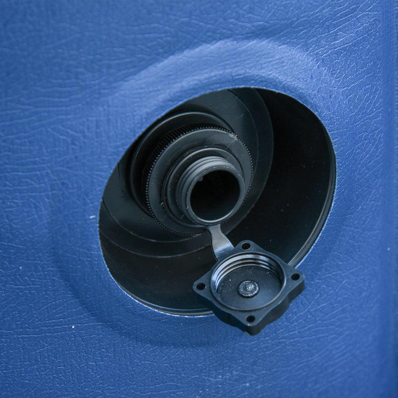 Piscina Idromassaggio Riscaldante da Esterno 4 Posti 100 Getti 185x185x65 cm Bianco e Blu