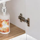 Pensile da Bagno 2 Ante Specchio 60x20,5x75 cm in Legno Bianco e Rovere