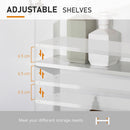 Pensile da Bagno 2 Ante Specchio 60x20,5x75 cm in Legno Bianco e Rovere