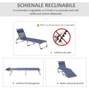 Lettino Prendisole Pieghevole da Giardino 60x170x76 cm in Alluminio e Textilene Blu