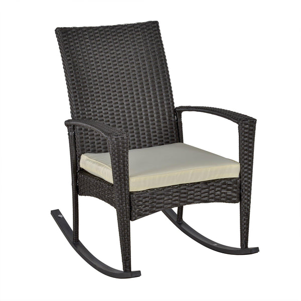 online Rocking Chair avec Accoudoirs 66x88x98 cm en Rotin Marron
