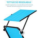 Lettino Prendisole Pieghevole da Giardino 66x164x84,5 cm in Alluminio e Textilene Blu