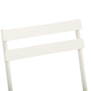 Set Tavolino e 2 Sedie Pieghevoli da Giardino in Acciaio Bianco