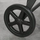 Lettino Prendisole da Giardino 192x74x55 cm con Ruote in Alluminio e Rattan Nero