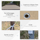 Gazebo da Giardino 3,96x3,96m in Metallo Cachi e Caffè