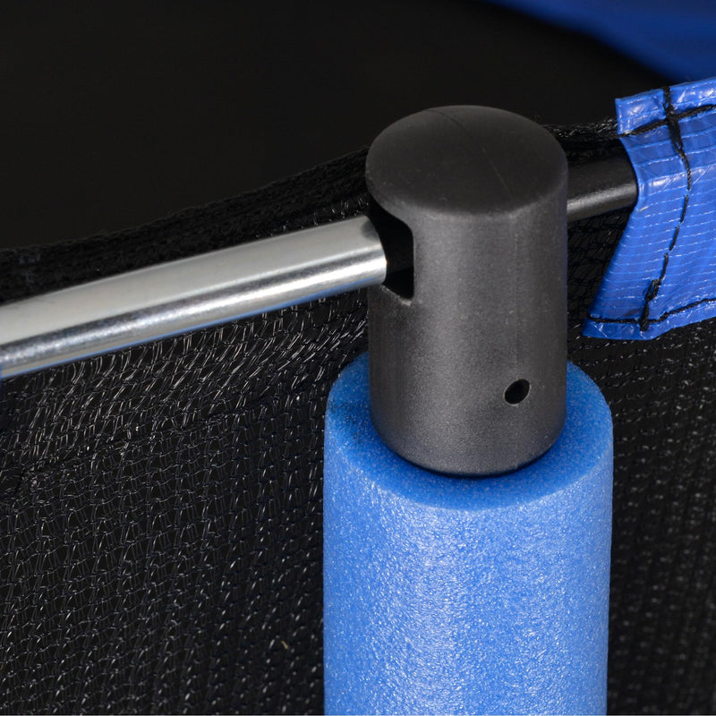 Trampolino Tappeto Elastico Ø244x240 cm con Rete e Bordo Imbottito Blu e Nero