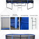 Trampolino Tappeto Elastico Ø305x248 cm con Rete e Bordo Imbottito Blu e Nero