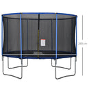 Trampolino Tappeto Elastico Ø366x269 cm con Rete e Bordo Imbottito Blu e Nero
