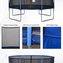 Trampolino Tappeto Elastico Ø366x269 cm con Rete e Bordo Imbottito Blu e Nero