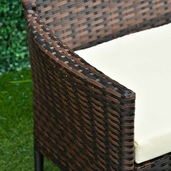 prezzo Ensemble de jardin canapé 2 fauteuils et table en rotin marron