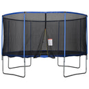 Trampolino Tappeto Elastico Ø426x269 cm con Rete e Bordo Imbottito Blu e Nero