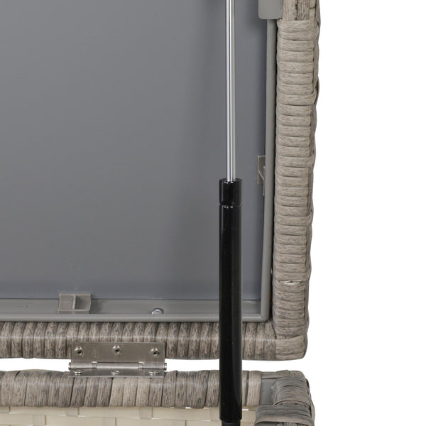 Salon de jardin 2 canapés d'angle conteneur et table basse en rotin gris acquista