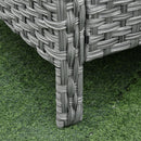 Set da Giardino Divano 2 Poltrone 2 Sgabelli e Tavolo in Rattan Grigio