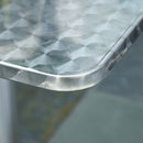 Set Tavolino e 2 Sedie da Giardino in Alluminio e Acciaio Inox