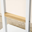 Appendiabiti da Terra 34x30x183 cm in Metallo Bianco e Bambù