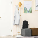 Appendiabiti da Terra 34x30x183 cm in Metallo Bianco e Bambù