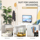 Appendiabiti da Terra 34x30x183 cm in Metallo Bianco e Bambù