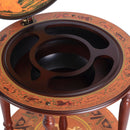 Portabottiglie Bar a Forma di Mappamondo Ø61x93 cm in Legno con Ruote