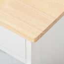 Carrello da Cucina 1 Cassetto 3 Ante 67x37x87 cm in Legno Bianco