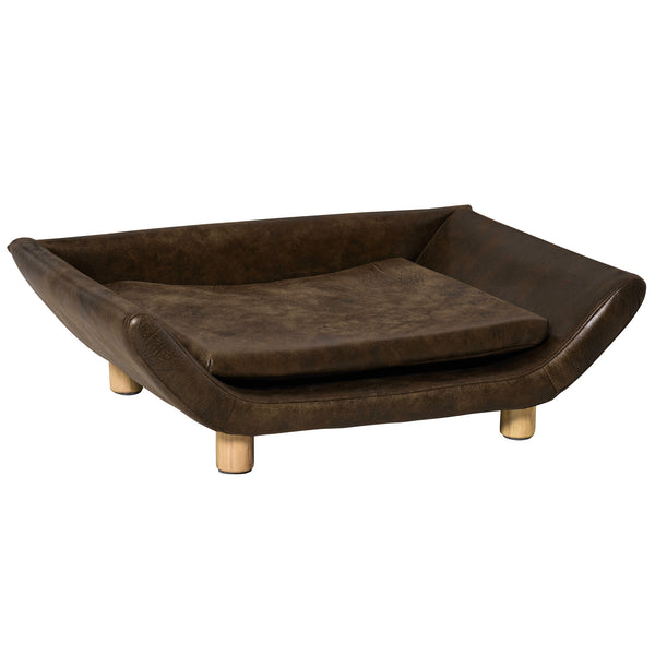 sconto Canapé pour Chiens et Chats Rembourré 73x53x21 cm en Simili Cuir Marron