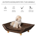 Divano per Cani e Gatti Imbottito 73x53x21 cm in Similpelle Marrone